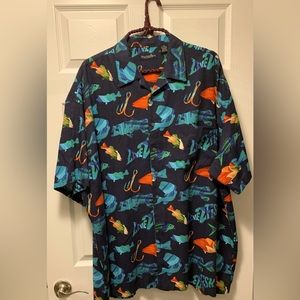 Plus Size Men’s Island Shirt Newport Blue, Size 3X